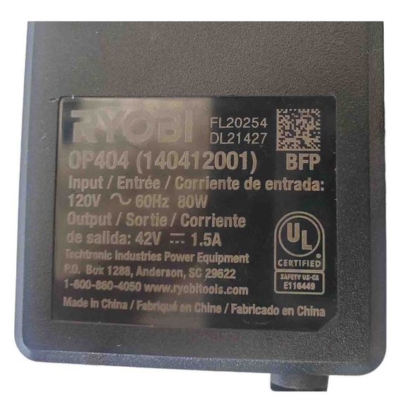 Ryobi 40V Lithium Ion Battery Charger OP404VNM (140412002) - Picture 6 of 6